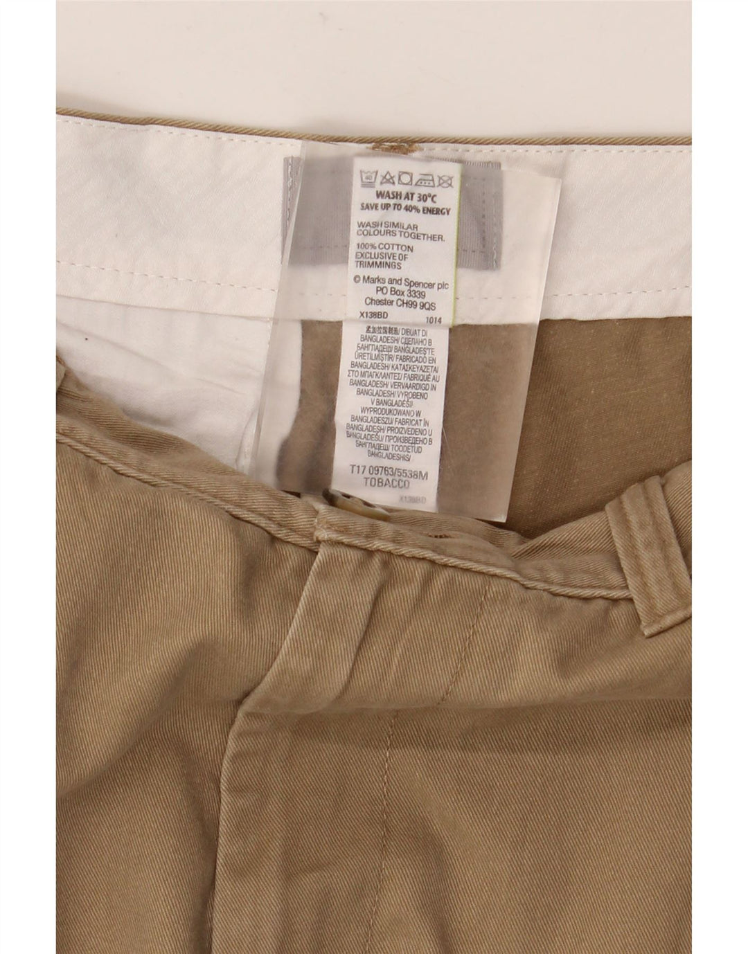 MARKS & SPENCER Ανδρικό σορτς Chino W32 Βαμβακερό μεσαίο καφέ