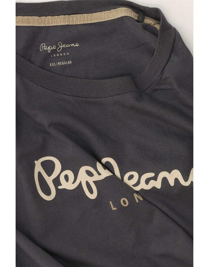 PEPE Jeans Ανδρικό T-Shirt κανονικό γραφικό τοπ 2XL γκρι