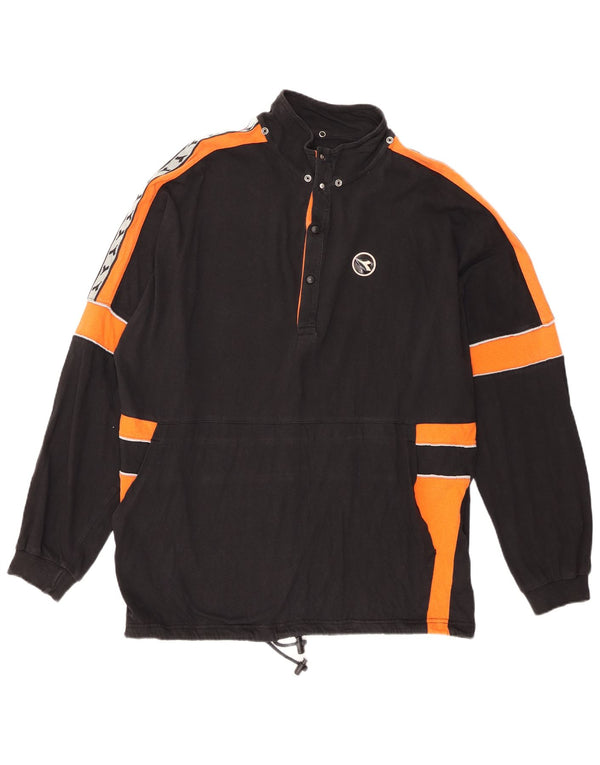 Ανδρική μπλούζα με λαιμόκοψη με κουμπιά Diadora Jumper XL Μαύρο Colourblock Βαμβακερό