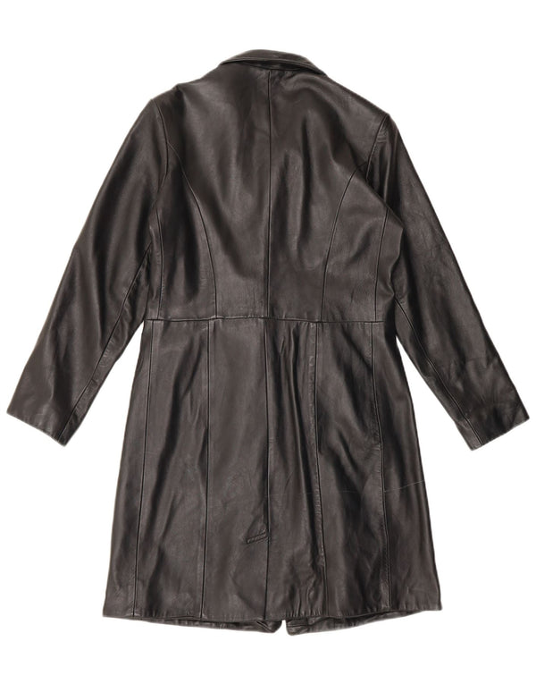 Helium Γυναικείο Δερμάτινο Παλτό UK 10 Small Black