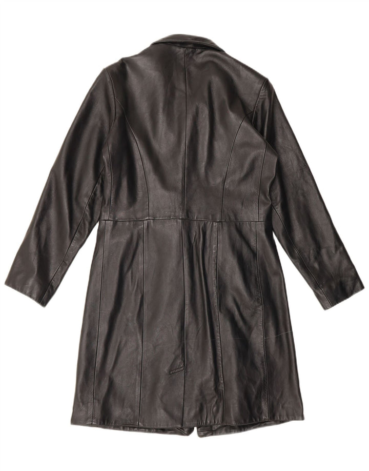 Helium Γυναικείο Δερμάτινο Παλτό UK 10 Small Black