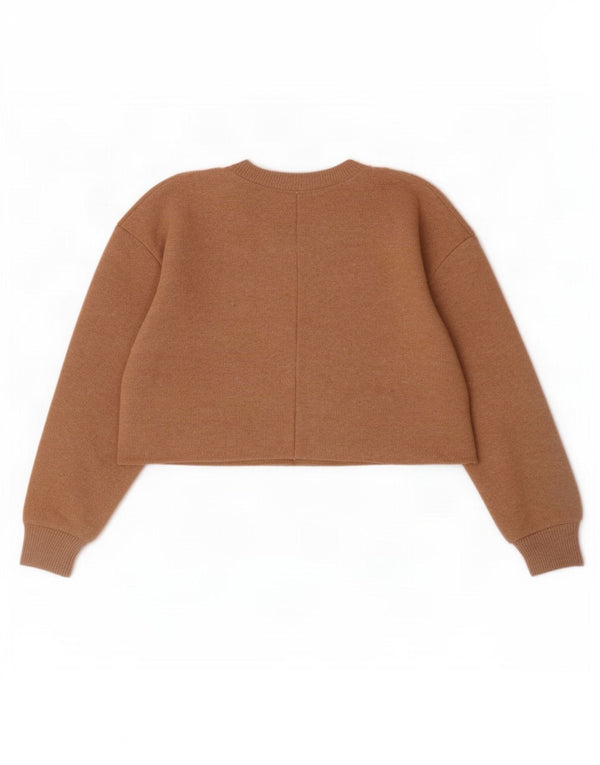 Zara Γυναικεία φούτερ Crop Jumper UK 14 Medium Beige Polyester
