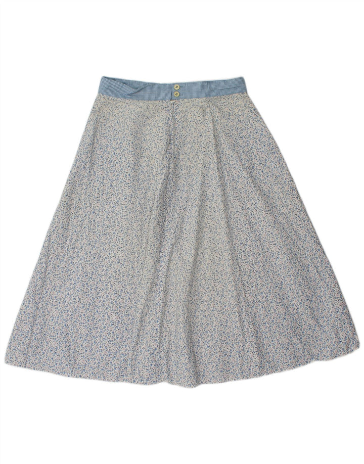 VINTAGE Womens A-Line Skirt W28 Medium Blue Floral