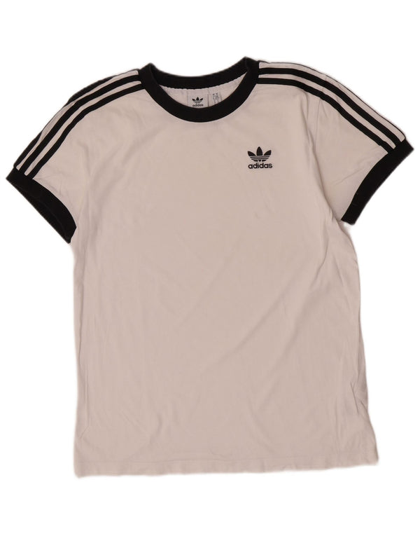 Γυναικείο κοντομάνικο γραφικό μπλουζάκι Adidas Top UK 6 XS White Colourblock