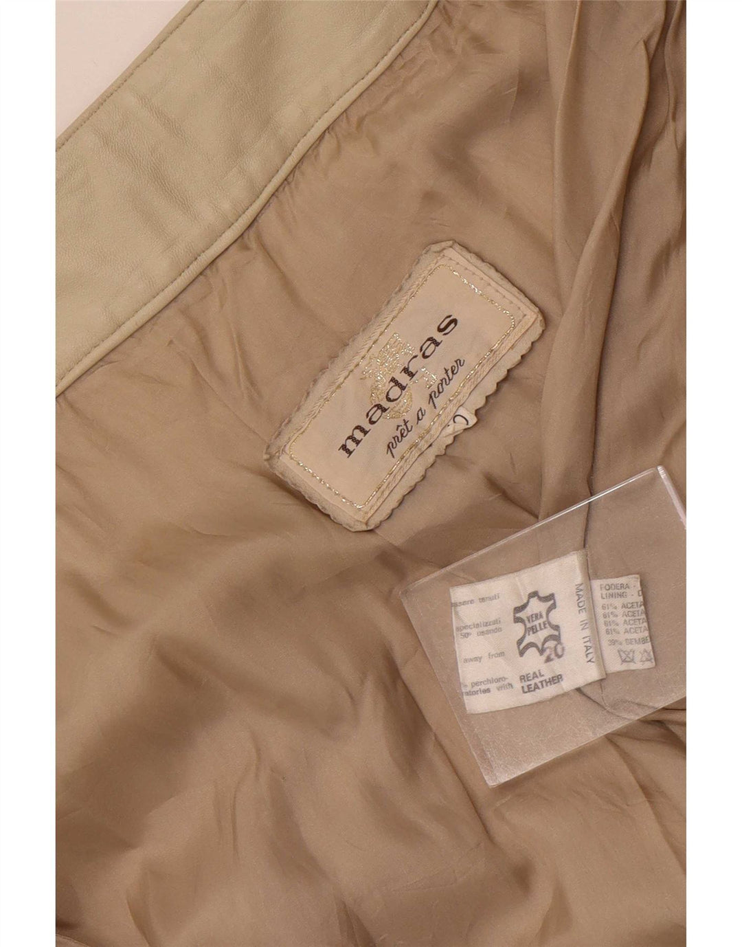 Pret-a-Porter Γυναικεία Δερμάτινη Φούστα IT 40 Small W26 Beige