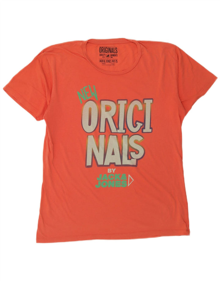 Ανδρικό γραφικό μπλουζάκι Jack & Jones Top 2XL Πορτοκαλί