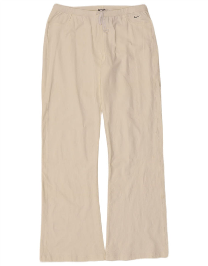 Γυναικεία φόρμα Nike Flare Παντελόνια UK 14/16 Large Off White Nylon