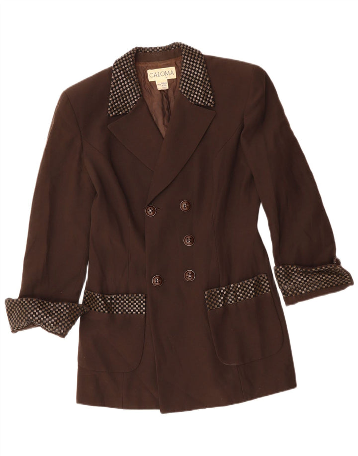 Caloma Γυναικείο Μπουφάν Longline Blazer IT 44 Μεσαίο Καφέ Γεωμετρικό