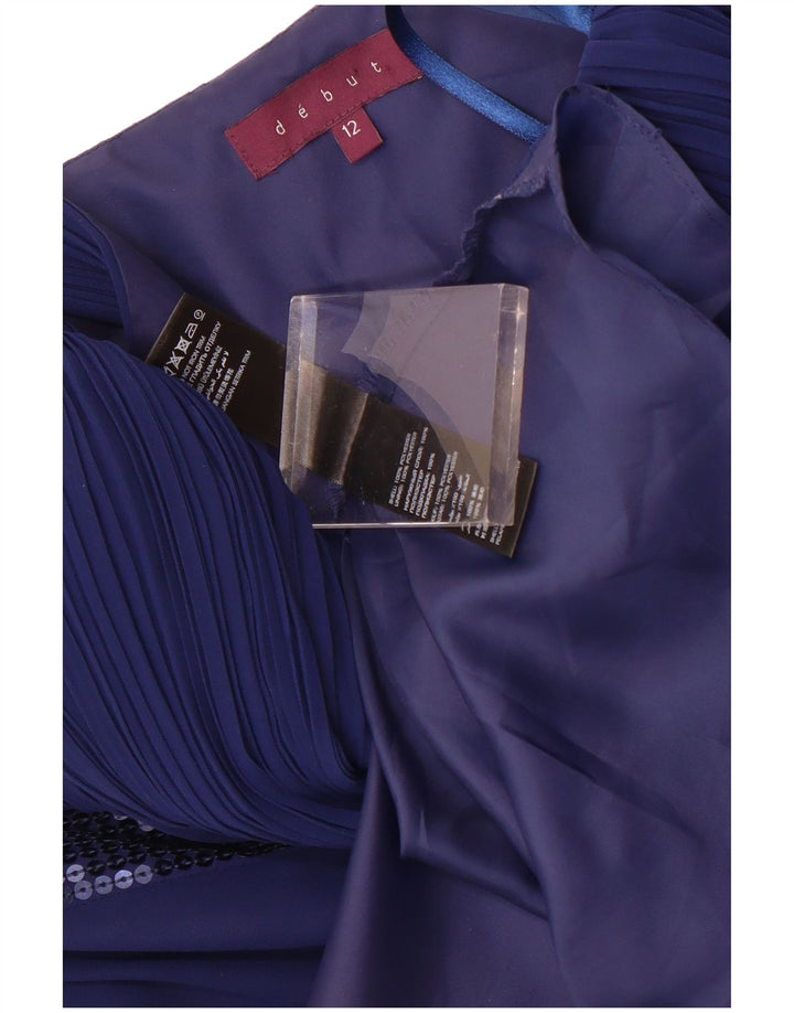 Ντεμπούτο γυναικείο φόρεμα με έναν ώμο UK 12 μεσαίου μπλε πολυεστέρα