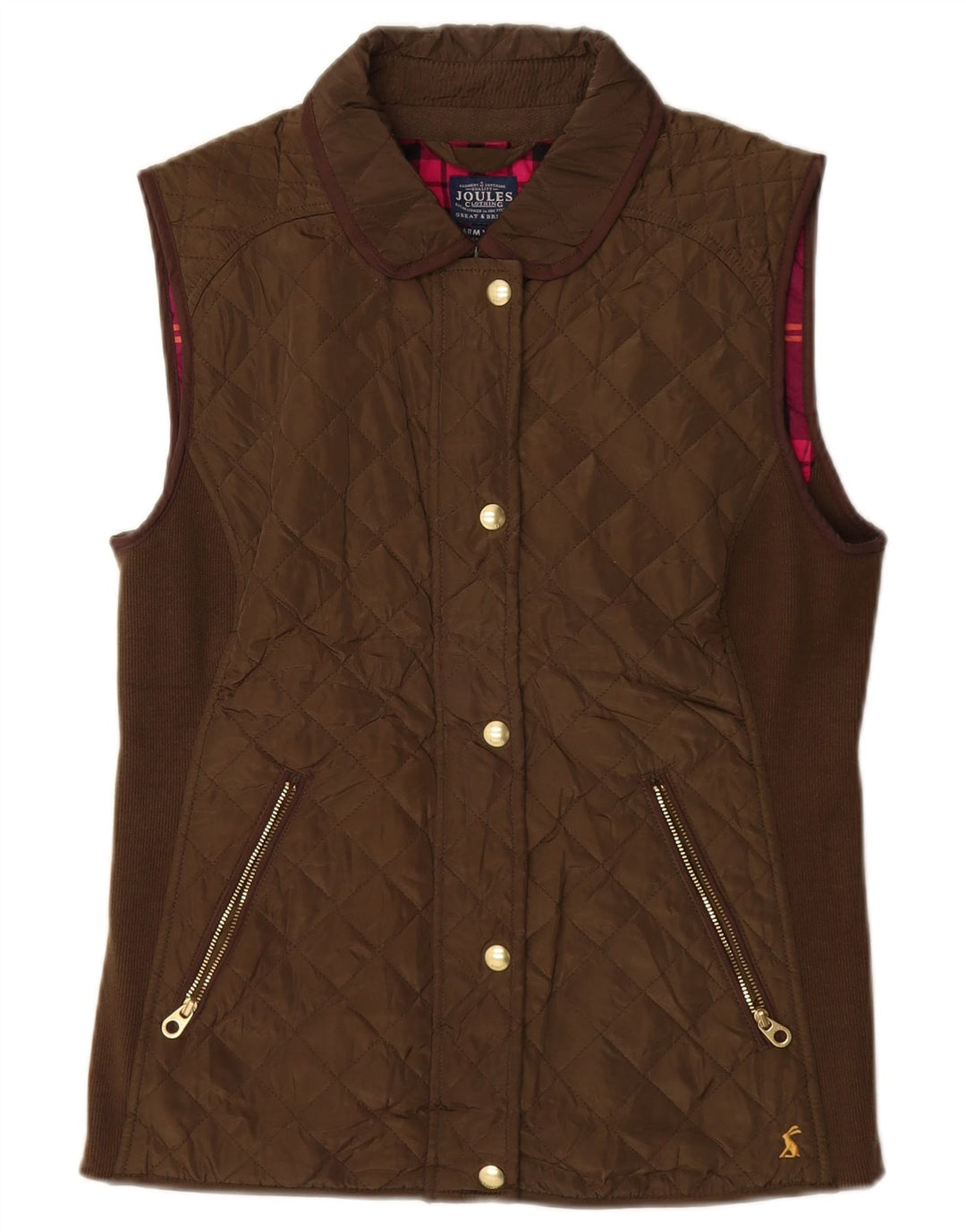 JOULES Γυναικείο Καπιτονέ Gilet UK 12 Μεσαίου καφέ Πολυεστέρας