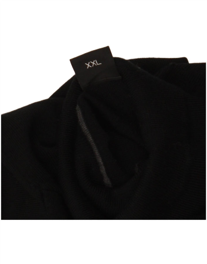 Ανδρικό πουλόβερ Hugo Boss με ρολό λαιμόκοψη 2XL μαύρο μάλλινο