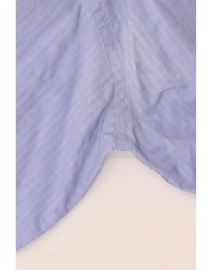 Ανδρικό πουκάμισο Tommy Hilfiger Size 16 Large Blue από βαμβακερό ψαροκόκκαλο