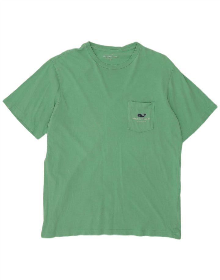 VINEYARD VINES Ανδρικό γραφικό T-Shirt Top Μεσαίο Τυρκουάζ Βαμβακερό