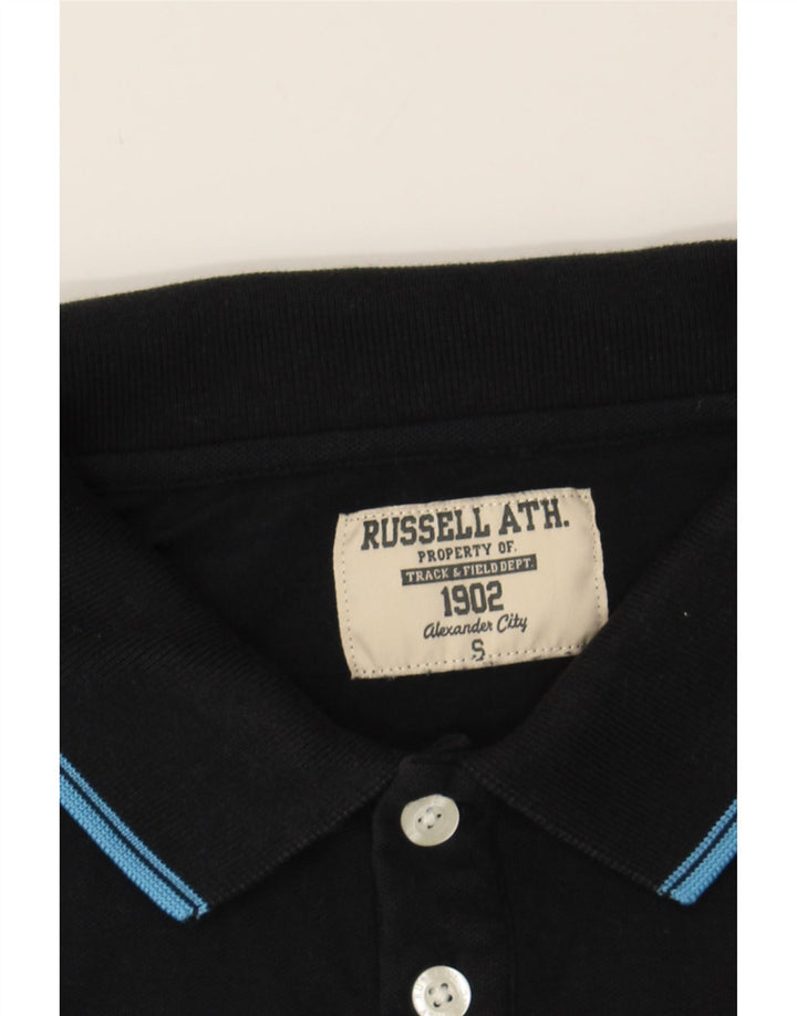 RUSSELL ATHLETIC Mens Polo Shirt Small Navy Blue Cotton Vintage Russell Athletic and Second-Hand Russell Athletic from Messina Hembry 