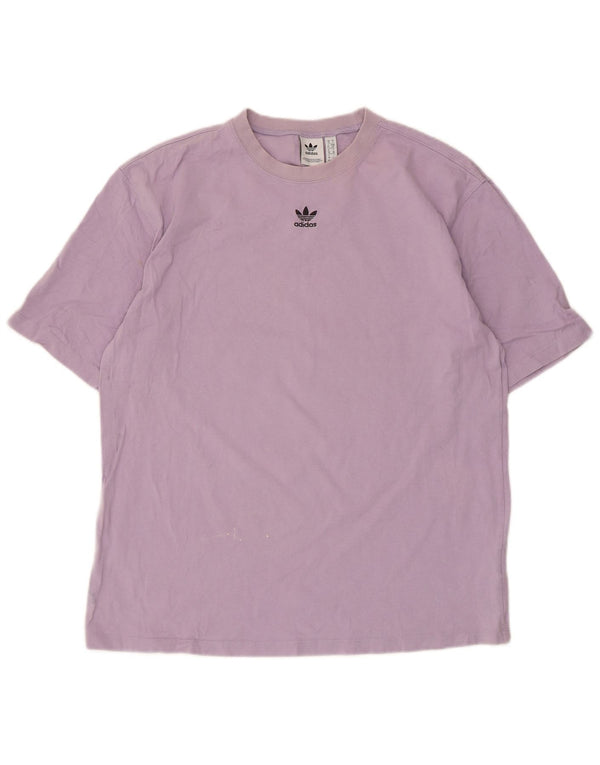 Adidas γυναικείο μπλουζάκι μεγάλου μεγέθους τοπ UK 10 μικρού μωβ βαμβακερό