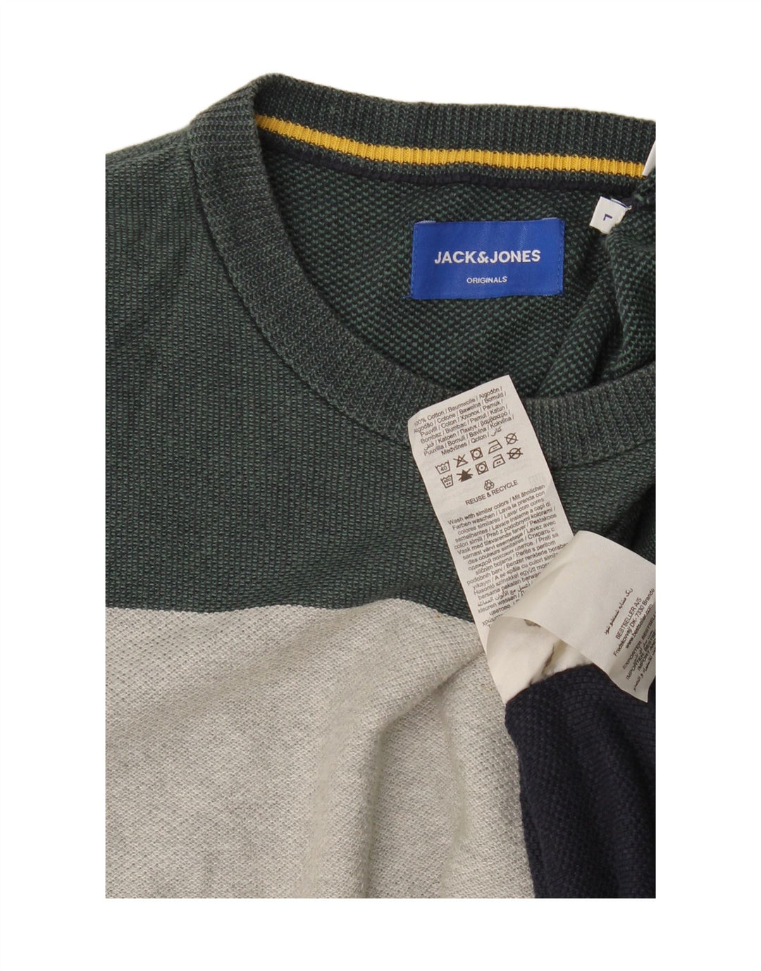 Jack & Jones Ανδρικό μακρυμάνικο μπλουζάκι μεγάλο πολύχρωμο βαμβακερό ριγέ