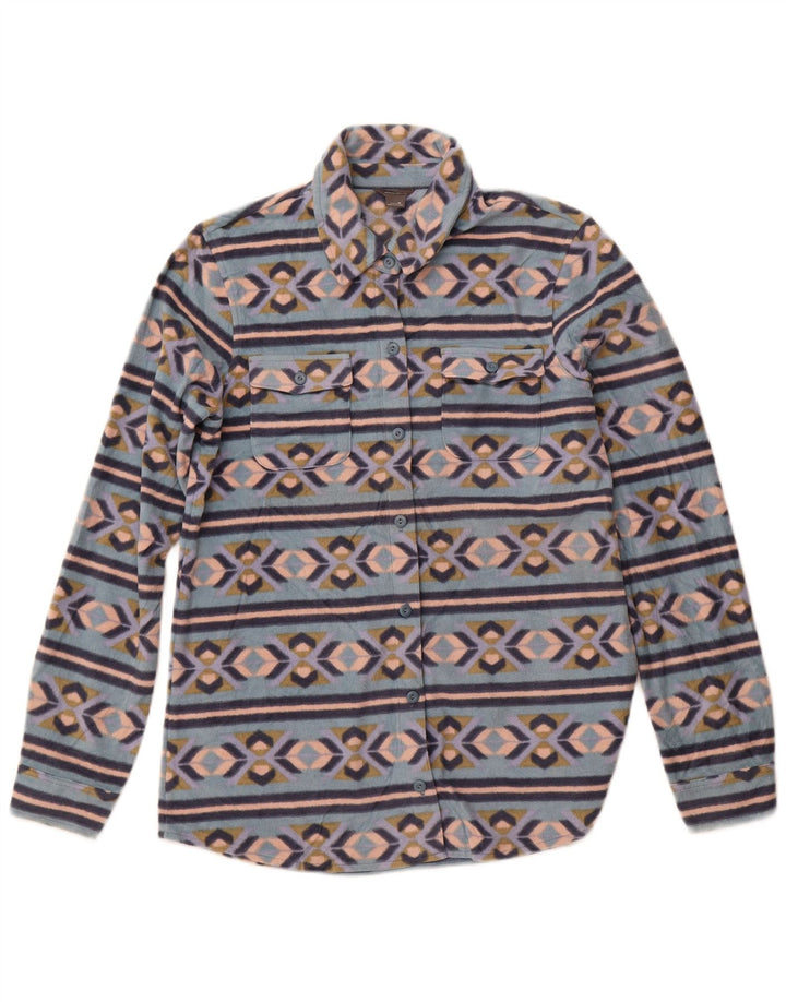 EDDIE BAUER Γυναικείο πουκάμισο Fleece UK 12 Medium Blue Fair Isle Polyester