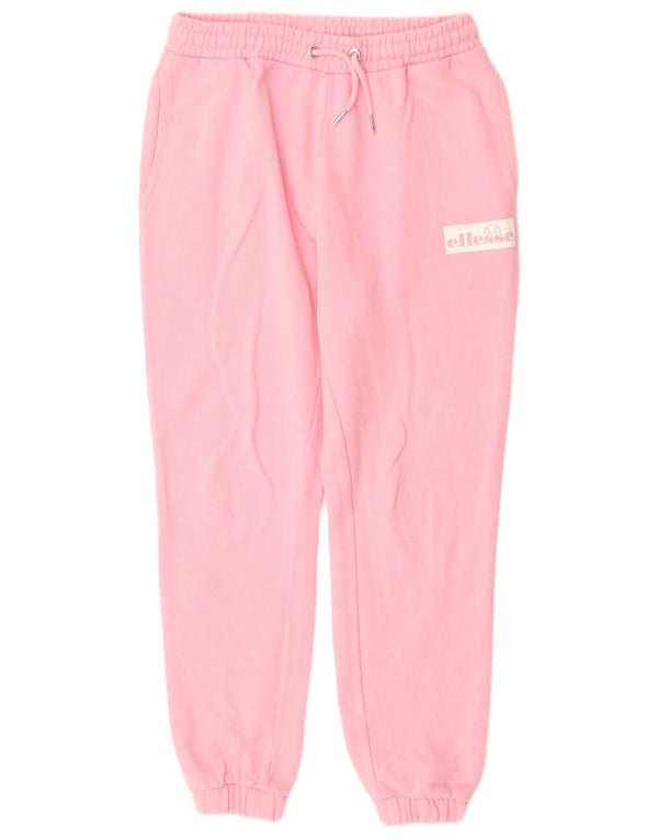 Ellesse Womens Graphic Tracksuit Trousers Joggers UK 8 Small Pink Cotton