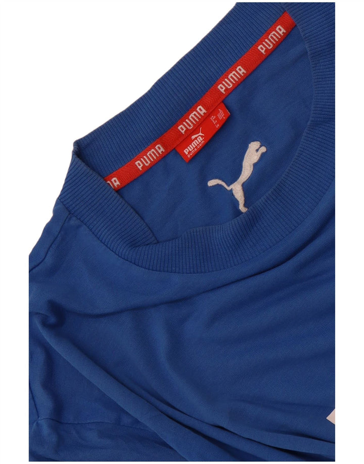 Ανδρικό γραφικό T-Shirt Puma Top μεγάλο μπλε βαμβακερό