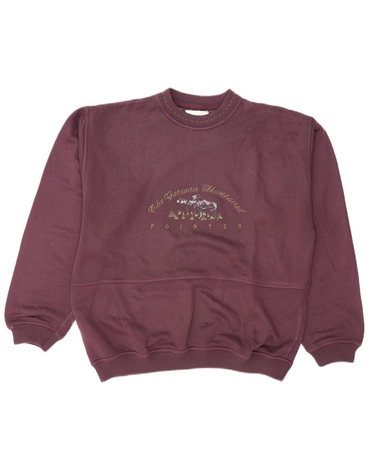 Ανδρικό vintage γραφικό φούτερ Jumper XL Maroon Cotton
