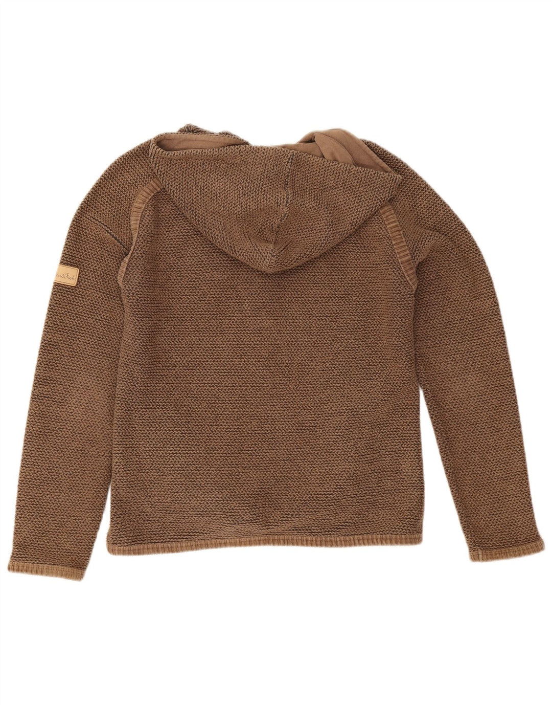 Weird Fish Γυναικείο πουλόβερ με κουκούλα με φερμουάρ UK 10 Μικρό βαμβακερό καφέ