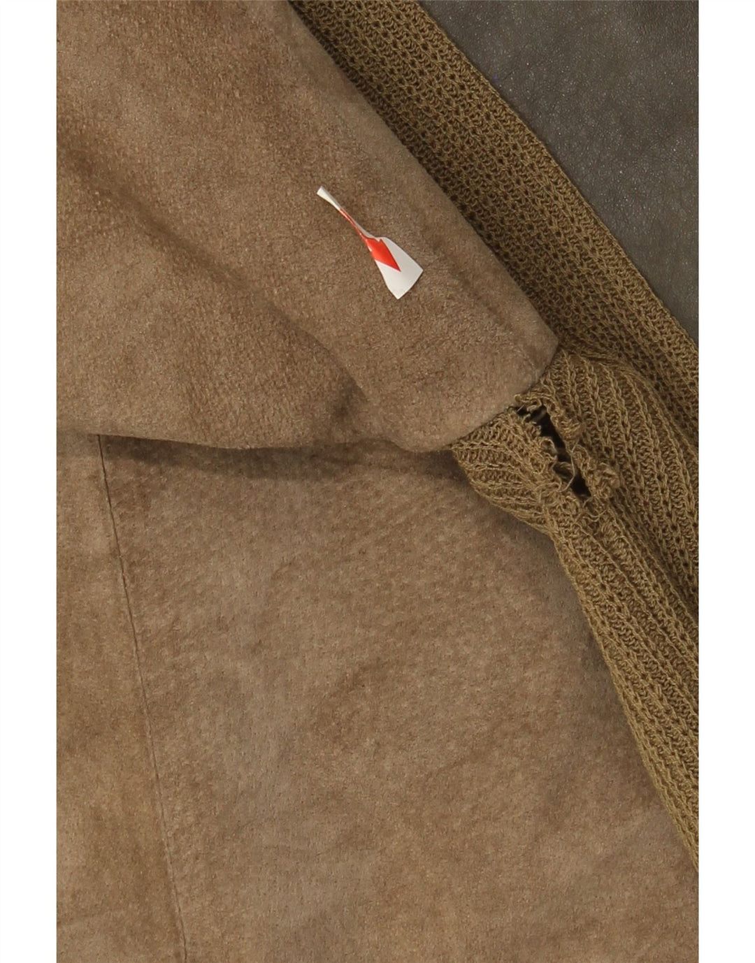 Vintage Ανδρικό Suede Bomber Jacket UK 38 Medium Khaki Colourblock Δέρμα
