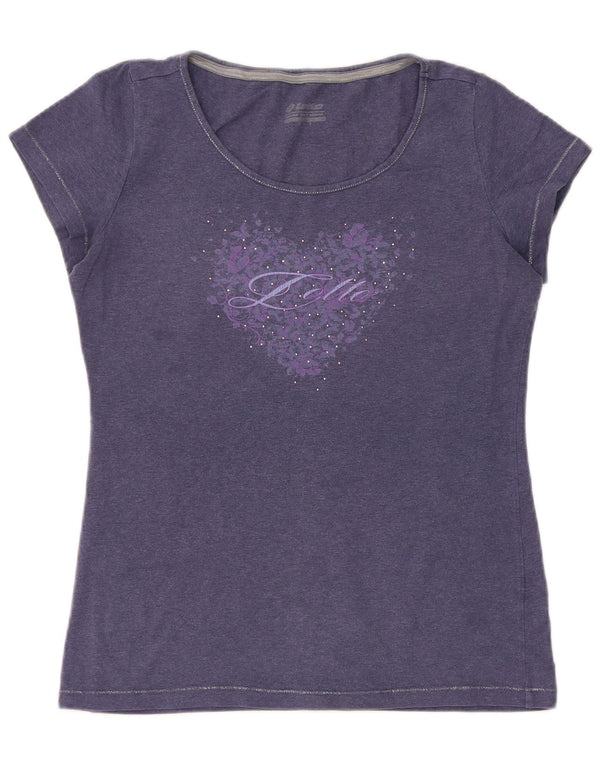 Γυναικείο γραφικό μπλουζάκι Lotto Top UK 10 Small Navy Blue από βαμβάκι