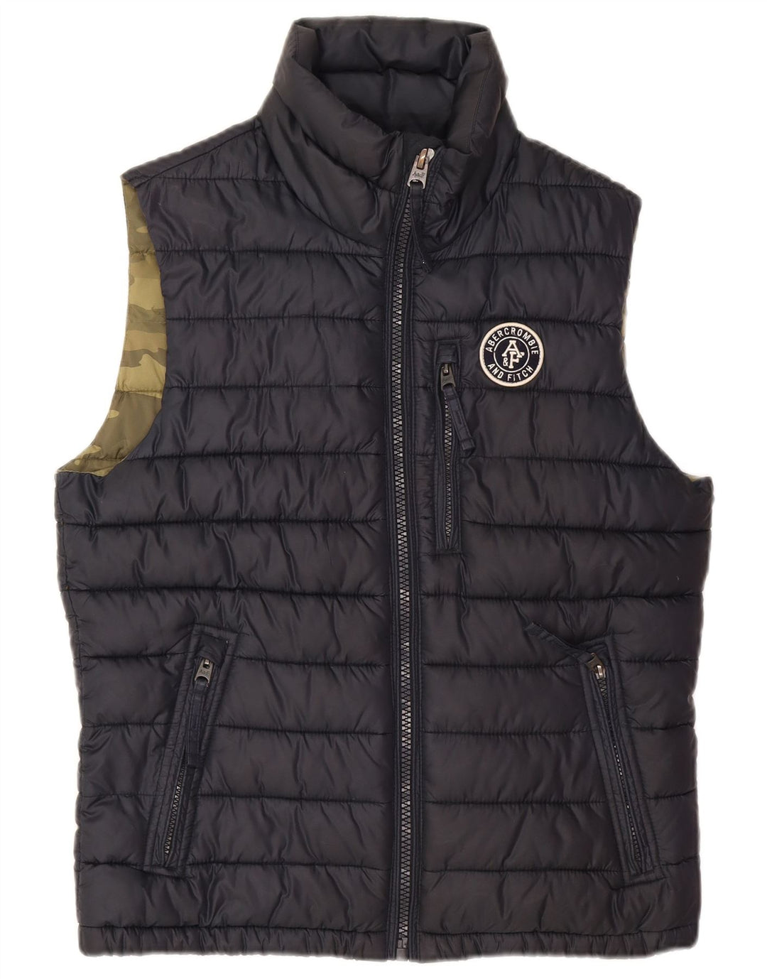 Abercrombie & Fitch Ανδρικά γεμισμένα Gilet UK 36 Small Navy Blue Polyester