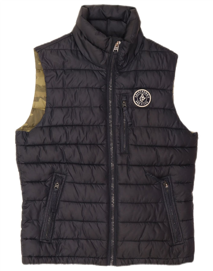 Abercrombie & Fitch Ανδρικά γεμισμένα Gilet UK 36 Small Navy Blue Polyester