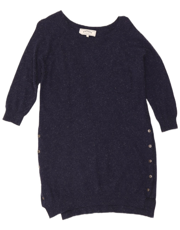 Χοντρό γυναικείο φόρεμα 3/4 με μανίκια UK 10 Small Navy Blue Flecked