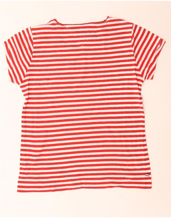 Tommy Hilfiger Γυναικείο T-Shirt Top UK 14 Μεσαίο κόκκινο ριγέ