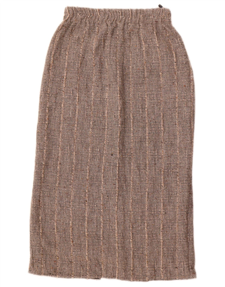 Vintage Γυναικεία Midi Φούστα W26 Μικρή Γκρι Ριγέ Πολυακρυλική