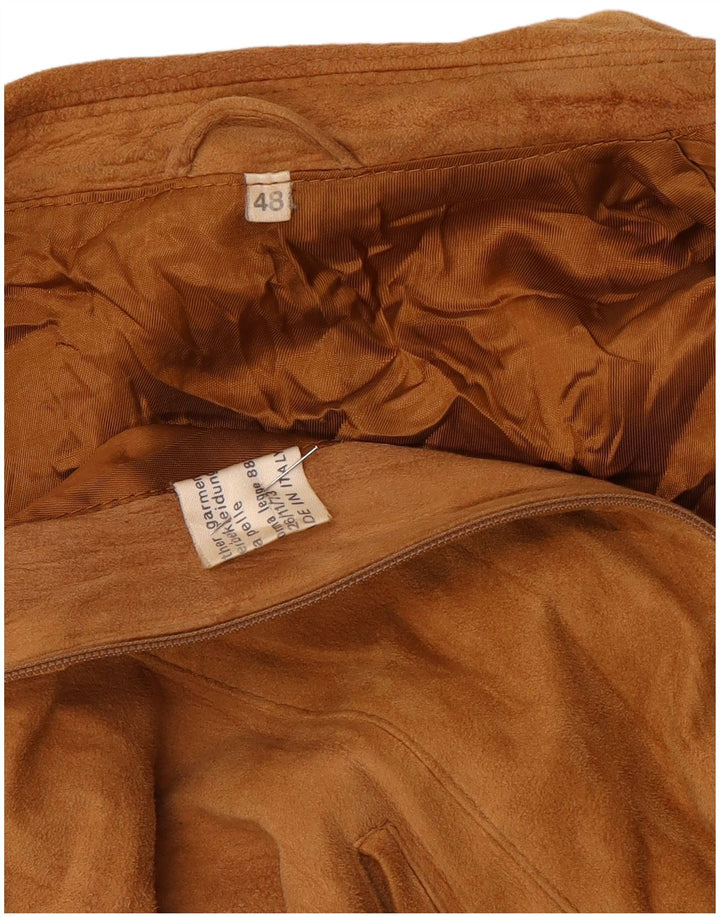 Vintage Γυναικείο Suede Bomber Jacket IT 48 XL Καφέ Δερμάτινο