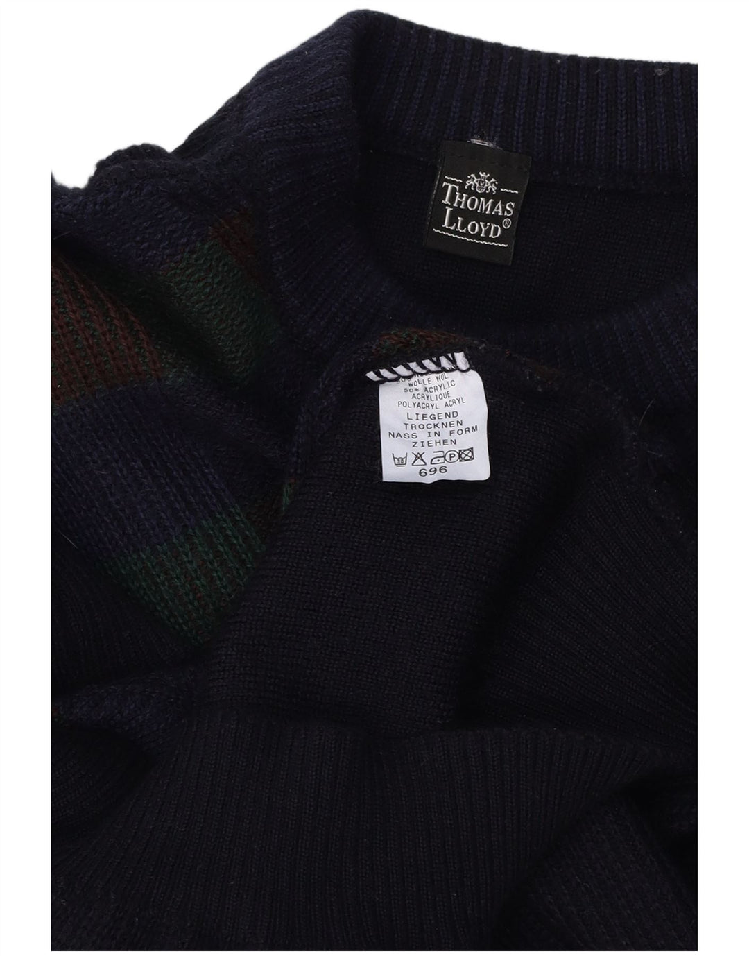 THOMAS LLOYD Γυναικείο πουλόβερ με λαιμόκοψη UK 16 Large Navy Blue