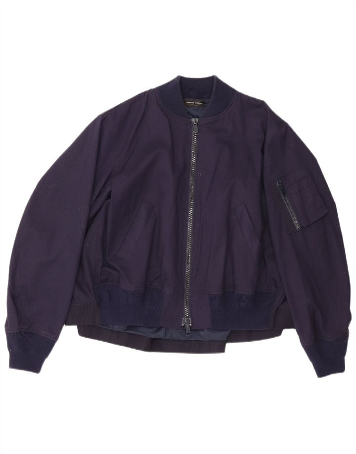 Roberto Collina Ανδρικό Bomber Jacket UK 36 Small Navy Blue Cotton