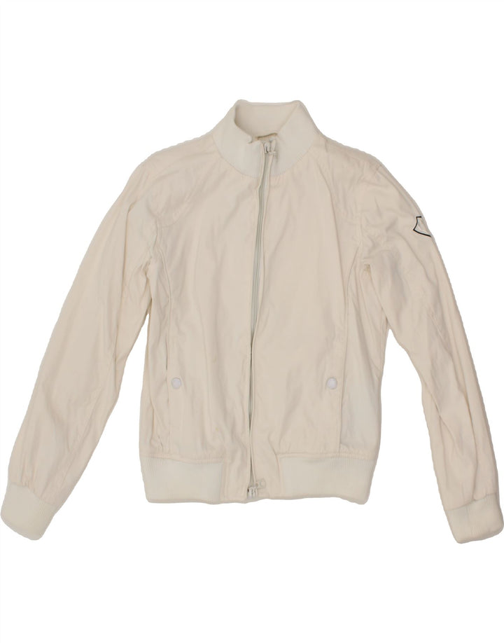 BOMB BOOGIE Womens Bomber Jacket UK 16 Large White Nylon Vintage Bomb Boogie and Second-Hand Bomb Boogie from Messina Hembry 