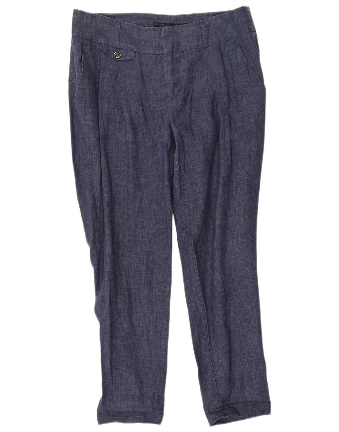 Zara Γυναικείο παντελόνι Chino με καρφίτσες Medium W28 L28 Navy Blue