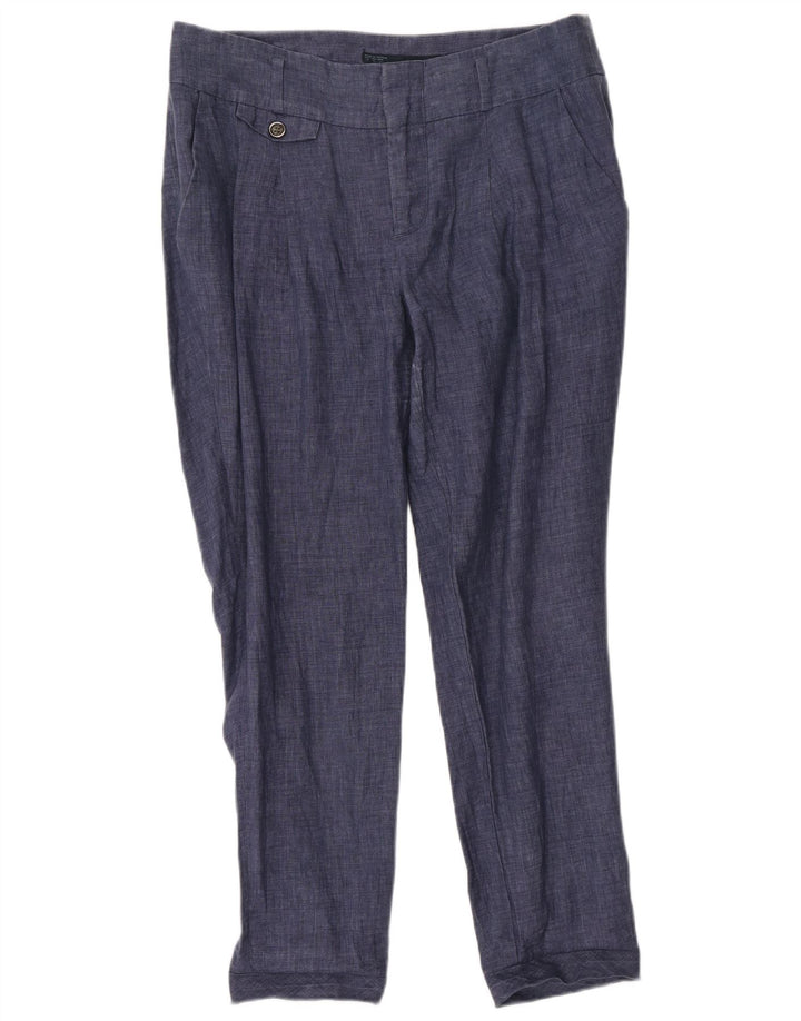 Zara Γυναικείο παντελόνι Chino με καρφίτσες Medium W28 L28 Navy Blue
