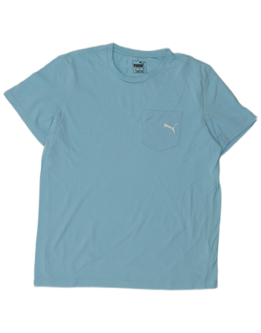 PUMA Mens T-Shirt Top Medium Blue Cotton