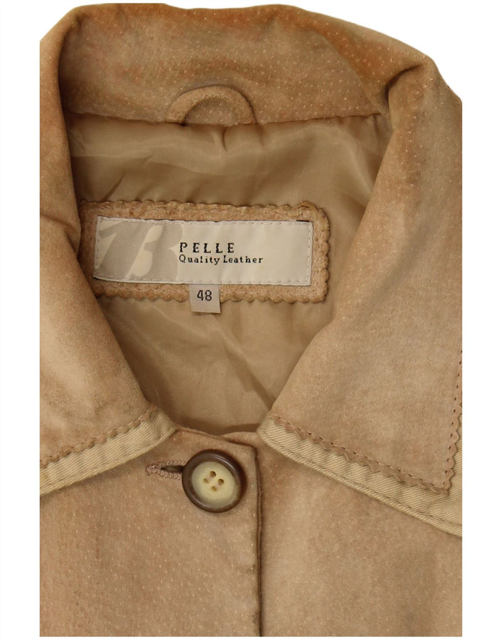 Vintage Γυναικείο Suede Jacket IT 48 XL Beige Leather