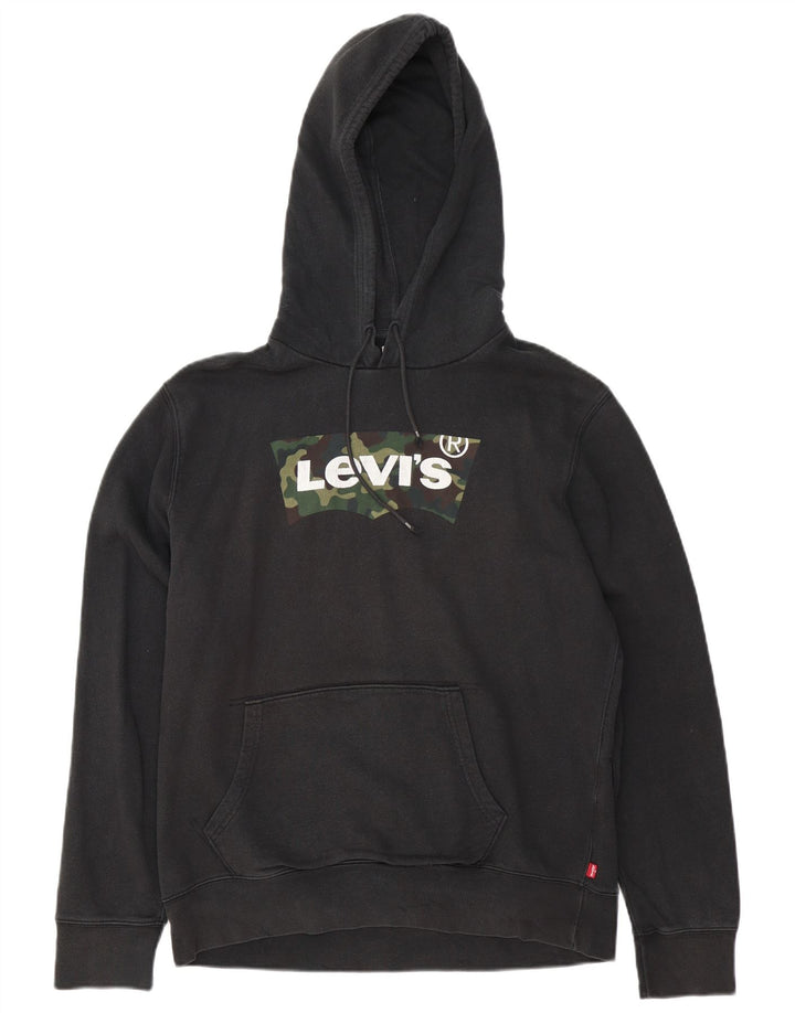 Ανδρικό γραφικό κουκούλα Levi's, μεσαίο μαύρο βαμβακερό