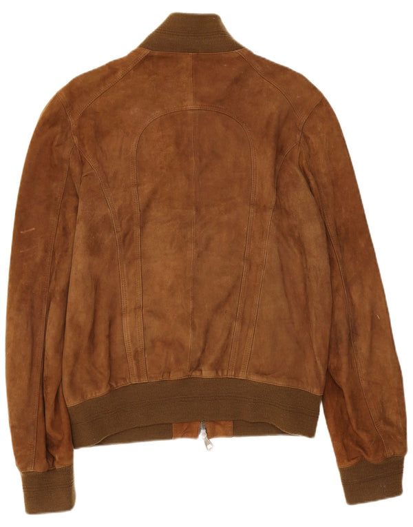 Vintage Ανδρικό Bomber Suede Jacket IT 50 Large Brown Δερμάτινο