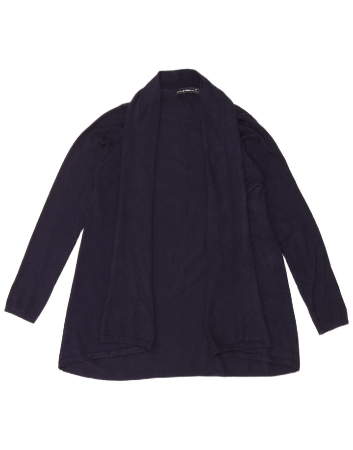 Zara Γυναικείο Ανοιχτό Ζακέτα UK 14 Large Navy Blue