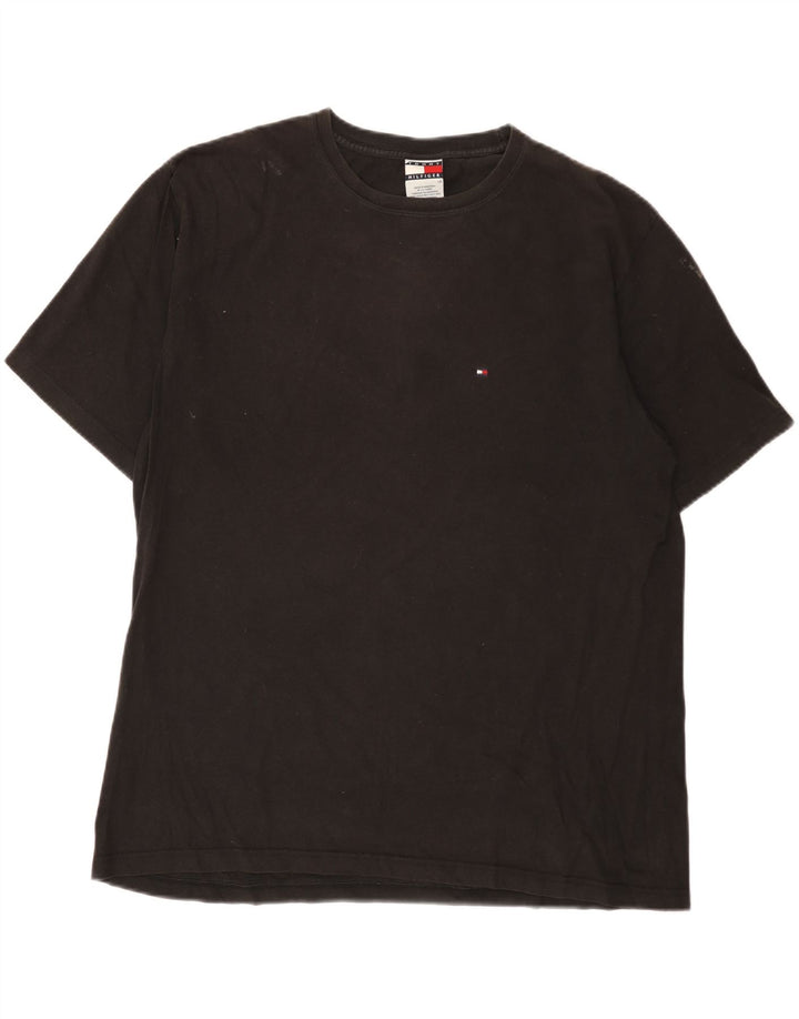 Ανδρικό T-Shirt Tommy Hilfiger Top μεγάλο μαύρο βαμβακερό