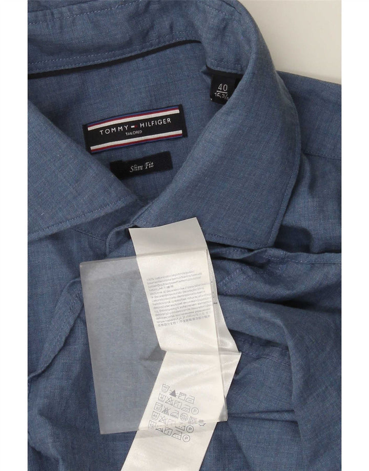 Ανδρικό πουκάμισο Tommy Hilfiger Slim Fit Μέγεθος 40 Medium Blue Cotton