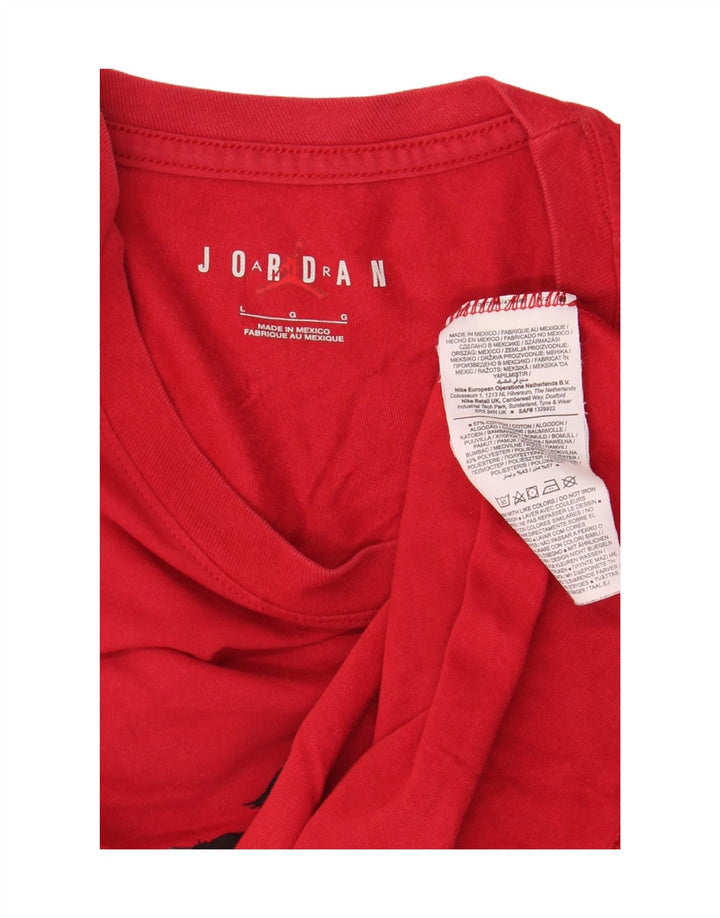 Jordan Ανδρικό T-Shirt Top μεγάλο κόκκινο βαμβακερό