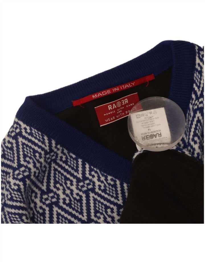 Vintage γυναικείο πουλόβερ με λαιμόκοψη UK 14 μεσαία πολύχρωμα συνονθύλευμα