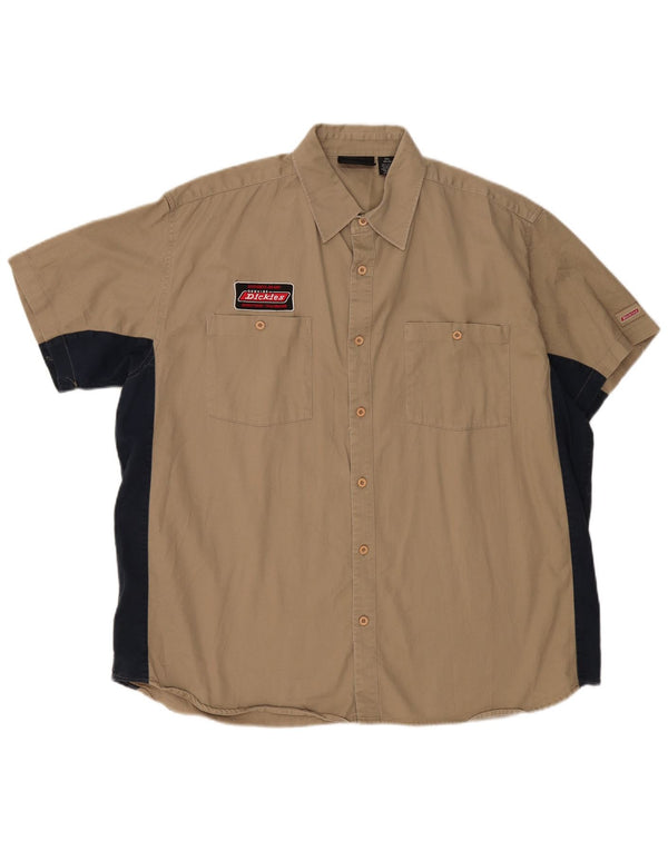 DICKIES Ανδρικό κοντομάνικο πουκάμισο 2XL μπεζ χρώμα, βαμβακερό