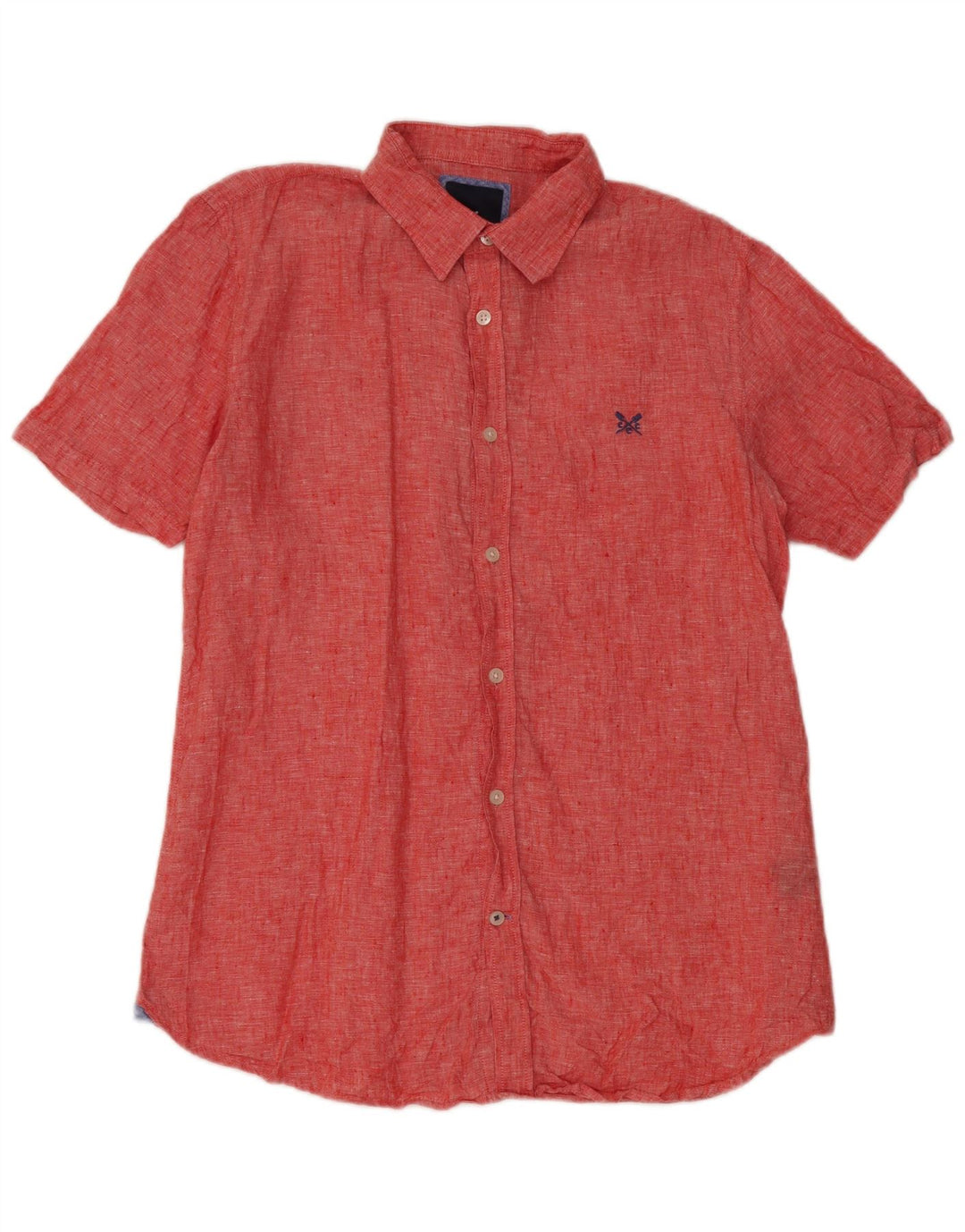 Ανδρικό κοντομάνικο πουκάμισο Crew Clothing, μεσαίο κόκκινο λινό
