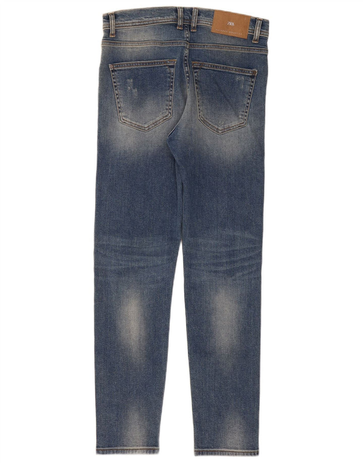 Zara Mens Distressed Slim Jeans EU 38 Small W30 L30 Blue